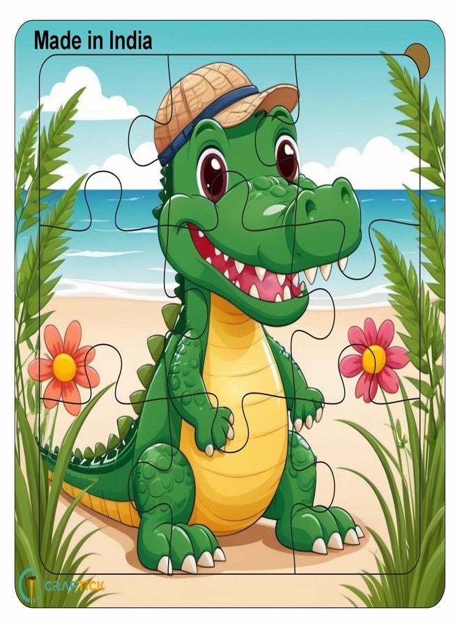 Craftick® Sea Animals Wood Jigsaw Puzzles for Kids Age 2+ | Return Gift | Brain Booster Game [ Pack of 6 ] | Kids 9-Pieces Puzzle for Toddlers - Image 4